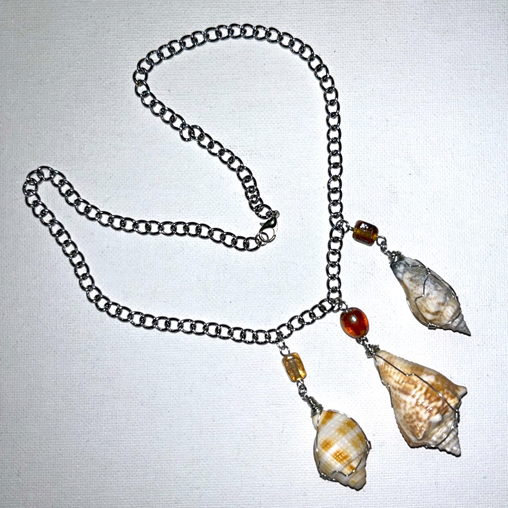 Handmade Gulf Of Mexico Miniature Sea Shell Necklace Mermaid Vacation Travel 65$